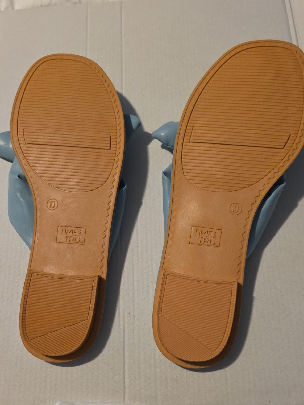 Time&Tru Blue Thong Flip Flops - Picture 2 of 2